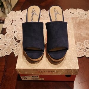 American Rag Women's Navy Slide Sandals